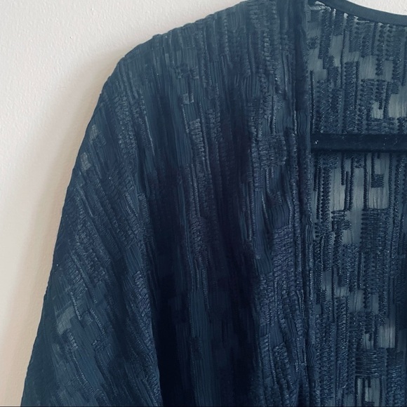 BOBI BLACK Black Sheer Flowy Open Cardigan Beach Cover up - Picture 2 of 9